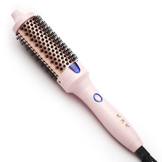Picture of K&K 1.5 Inch Ceramic Tourmaline Ionic Curling Brush Volumizer - Hot Brush Creates Root Volume & Loose Curls, Volume Curls, Hair Styling Tool