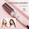 Picture of K&K 1.5 Inch Ceramic Tourmaline Ionic Curling Brush Volumizer - Hot Brush Creates Root Volume & Loose Curls, Volume Curls, Hair Styling Tool