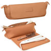 Picture of BAREFOOT CARIBOU Hair Tools Travel Bag and Heat Resistant Mat for Flat Irons, Straighteners, Curling Iron, and Haircare Accessories, 2-in-1 Design, with Interior Pockets, Portable Organizer (Brown)