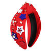 Picture of CEALXHENY 4th of July Headbands Accessories for Women American Flag Star USA Headbands Rhinestone Red White and Blue Patriotic Knotted Headbands Fourth of July Hair Accessories Outfits (Star A-Red)