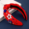 Picture of CEALXHENY 4th of July Headbands Accessories for Women American Flag Star USA Headbands Rhinestone Red White and Blue Patriotic Knotted Headbands Fourth of July Hair Accessories Outfits (Star A-Red)