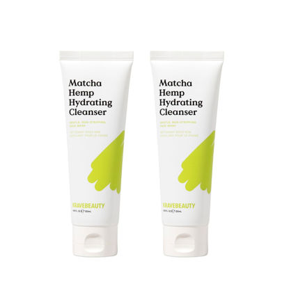 Picture of KraveBeauty Matcha Hemp Hydrating Cleanser Duo, Non Stripping Daily Face Wash, Supports Skin Barrier Enriched With Hemp Seed Oil, Suitable For Dry, Sensitive Skin, Vegan & Cruelty Free, 4.05 fl oz x2
