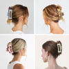 Picture of 12 Pack 3.5" Medium Hair Claw Clips for Women Thick Thin Hair, Strong Hold Matte Banana Hair Clips