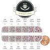 Picture of One Pack 2000 Pcs of Flatback Round AB Crystal Rhinestones 6 Sizes (1.5-6 mm) with Nail Art Rhinestone Picker Pencil And Tweezer For DIY And Salon Use