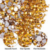 Picture of One Pack 2000 Pcs of Flatback Round Golden Yellow Rhinestones 6 Sizes (1.5-6 mm) with Nail Art Rhinestone Picker Pencil And Tweezer For DIY And Salon Use