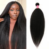Picture of 20 inch Kinky Straight Bundles Yaki Straight Human Hair 1 Bundles Natural Black Color 100% Unprocessed Brazilian Virgin Hair Kinky Straight Human Hair For Black Women