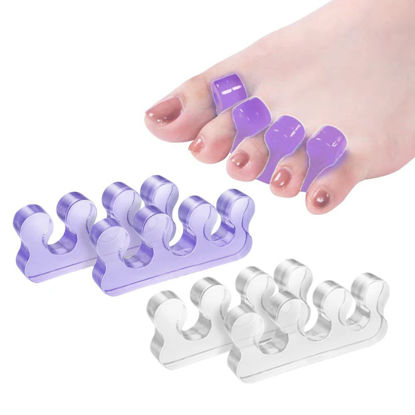 Picture of ZaxSota Pedicure Toe Separators for Separating Toenails or Nails Soft Gel Pedicure Kit Washable and reusable. Toe Separators for Women