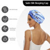 Picture of Adjustable Satin Silk Hair Bonnet: Sleeping Night Cap for Women Men Large Long Curly Braid Wrap with tie Elastic Drawstring Band Stay on Head Unisex - Daisy