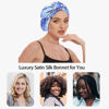Picture of Adjustable Satin Silk Hair Bonnet: Sleeping Night Cap for Women Men Large Long Curly Braid Wrap with tie Elastic Drawstring Band Stay on Head Unisex - Daisy