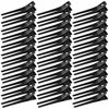 Picture of Wobe Hairdressing Double Prong Curl Clips, 50pcs 1.8" Metal Alligator Hairpins for Hair Bow Pin Curl, Styling Clips for Hair Salon Barber (Black)