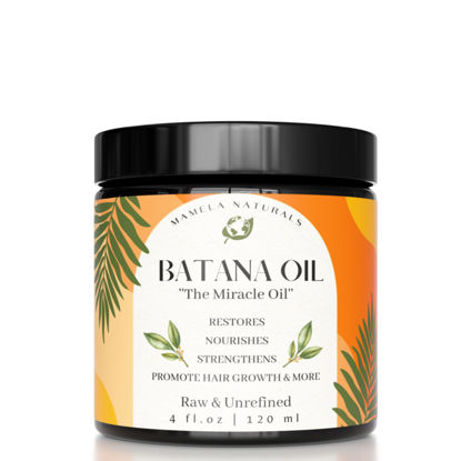 Picture of Mamela Naturals Raw Batana Oil for Hair Growth | Sourced From Honduras | Dr Sebi approved | 4 oz | Prevents Hair Loss, Eliminates Split Ends & Increases Shine |For All Hair Types