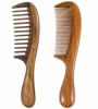 Picture of Louise Maelys 2pcs Wooden Hair Comb Wide Tooth Fine Tooth Detangling Sandalwood Combs
