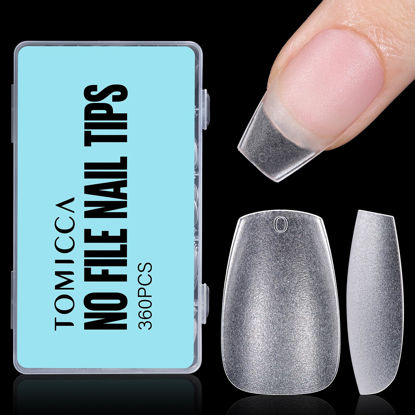 Picture of TOMICCA Short Coffin Gel x Nail Tips, Full Cover Short Nail Tips, 360Pcs Soft Coffin Nails Matte Fake False Acrylic Press on Nail Home DIY Nail Salon 15 Sizes
