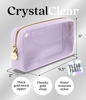 Picture of Embla Clear Cosmetic Bag Makeup Bag, Clear Zipper Pouch Cosmetics Bags Cute Womens Make Up Pouches, Clear Toiletry Travel Bag Tote, Preppy Purse Cosmetic Organizer Small Makeup Bags, Lilac Small
