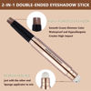 Picture of SAUBZEAN Brown Eyeshadow Stick Makeup, Highlighter Matte Cream Eye Shadow Pencil, Waterproof Hypoallergenic Long Lasting Crayon, Glitter Primer Palette Shimmer Eyeliner Pen wiht Soft Brush