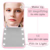 Picture of Aganmi Personalized Pocket Mirror with Lights Travel Accessories Cute Pink 2-Sided LED Makeup Mirror with Magnification, Preppy Pearl Initial Small Portable Folding Compact Mirror for Purse (V)
