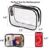Picture of Tbestmax 10 Pcs Clear Cosmetic Bags Small Makeup Bags Portable Waterproof Travel Toiletry Bags Organizer Black, 7.5"x 4.8"x 2.3"