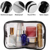 Picture of Tbestmax 10 Pcs Clear Cosmetic Bags Small Makeup Bags Portable Waterproof Travel Toiletry Bags Organizer Black, 7.5"x 4.8"x 2.3"