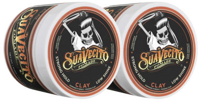 Picture of Suavecito Pomade Firme Clay 4 oz, 2 Pack - Strong Hold Hair Clay For Men - Low Shine Matte Hair Clay Pomade For Natural Texture Hairstyles