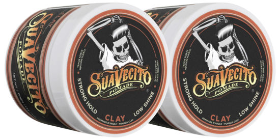 Picture of Suavecito Pomade Firme Clay 4 oz, 2 Pack - Strong Hold Hair Clay For Men - Low Shine Matte Hair Clay Pomade For Natural Texture Hairstyles