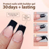 Picture of BTArtboxnails XCOATTIPS French Gel Nails - French Tip Press on Nails, Black Press on Nails, Soft Gel Coffin Nails Tips, Press on Nails Long, Soak Off Acrylic Fake Nails Valentines Day Gift Nail Art