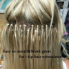 Picture of 2500pcs Hair Extentions Micro Rings Links Beads, 5mm Silicone Lined Beads for Human Hair Extensions Tool-Dark Blonde