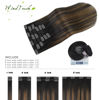 Picture of WindTouch Clip in Hair Extensions Human Hair Balayage Dark Brown to Chestnut Brown Highlights for Brown Hair 12Inch 70g #2T6P2 7PCS