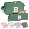 Picture of YOOLIFE Personalized Gifts for Girls - Bridal Shower Gifts Birthday Gifts for Women Her Girls Green Cute Makeup Bag Makeup Brush Bag Preppy Make Up Bag Personalized Friend Sister Gifts for Girl B
