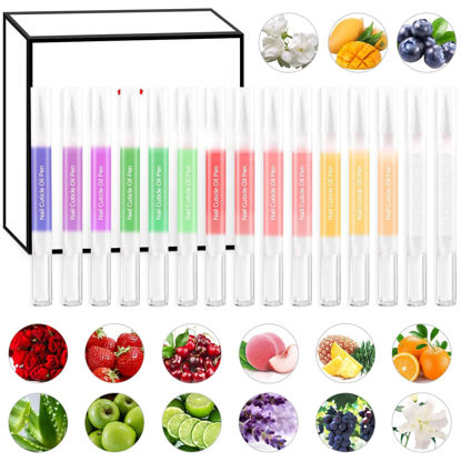 Picture of SULLMAR 14pcs Nail Cuticle Oil Pen Gel Nail Oil Pen Nail Nourishment Polish With Vitamins Moisturized Gel Nail Polish Repair Pen For Gel Nails Care