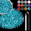 Picture of 5000PCS 3mm Resin Rhinestones in Bulk (Indicolite), Bedazzling Flatback Crystals for Crafts DIY Nail Decoration, Gems Charms for Tumbler Shoes Clothing Fabric with Pickup Pen and Tweezers