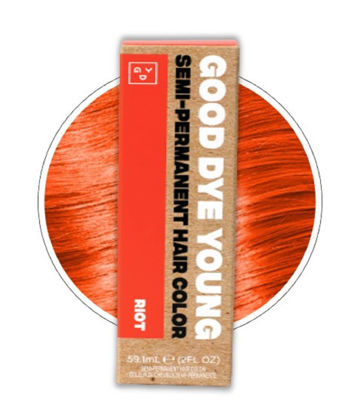 Picture of Good Dye Young Streaks and Strands Semi Permanent Hair Dye (Riot Orange) - UV Protective Temporary Hair Color Lasts 15-24+ Washes - Conditioning Dye - PPD free Hair Dye - Cruelty-Free & Vegan Hair Dye