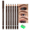 Picture of 6Pcs brow pencil, wooden hard-core eyebrow pencils, eyebrow pencil medium brown, eyebrow and eyeliner pencils, waterproof and sweat-proof, beginner makeup eyebrow pencil, medium brown