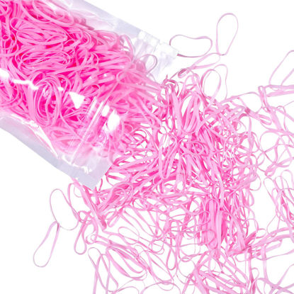 Picture of Teenitor Hair Bands, Rubber Elastics, 300pcs, Pink