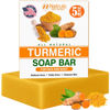 Picture of Natural Turmeric Soap Bar for Face & Body - Turmeric Skin Brightening Soap for Dark Spots, Intimate Areas, Underarms - Turmeric Face Wash Reduces Acne, Fades Scars & Cleanses Skin - 5oz Turmeric Bar