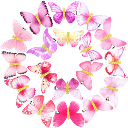 Picture of Boao 18 Pieces Glitter Butterfly Hair Clips for Girls Teens Women Hair Accessories (Stylish Styles)
