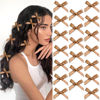Picture of SAWINDA 20PCS Brown Mini Hair Bows Small Bowknot Ribbon Barrettes Cute Bow Clips for Girls Teens Metal Alligator Clips Kawaii Hair Clips Accessories for Thick Thin Hair