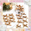 Picture of SAWINDA 20PCS Brown Mini Hair Bows Small Bowknot Ribbon Barrettes Cute Bow Clips for Girls Teens Metal Alligator Clips Kawaii Hair Clips Accessories for Thick Thin Hair