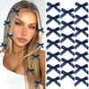 Picture of SAWINDA 20PCS Navy Blue Mini Hair Bows Small Bows for Hair Silky Satin Bows for Women Cute Hair Ribbon Bowknot Barrettes Metal Alligator Hair Bow Clips Accessories for Teens and Girls