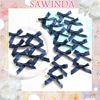 Picture of SAWINDA 20PCS Navy Blue Mini Hair Bows Small Bows for Hair Silky Satin Bows for Women Cute Hair Ribbon Bowknot Barrettes Metal Alligator Hair Bow Clips Accessories for Teens and Girls