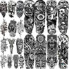 Picture of COKTAK 21 Sheets Extra Large Black Temporary Tattoos For Women Adults Greek Myth With 8 Sheets Full Arm Sleeve For Men Maori Warrior Compass and 13 Sheets Fake Large 3D Tatoo Stickers