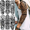 Picture of COKTAK 21 Sheets Extra Large Black Temporary Tattoos For Women Adults Greek Myth With 8 Sheets Full Arm Sleeve For Men Maori Warrior Compass and 13 Sheets Fake Large 3D Tatoo Stickers