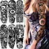 Picture of COKTAK 21 Sheets Extra Large Black Temporary Tattoos For Women Adults Greek Myth With 8 Sheets Full Arm Sleeve For Men Maori Warrior Compass and 13 Sheets Fake Large 3D Tatoo Stickers