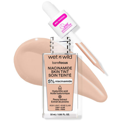 Picture of wet n wild Bare Focus Skin Tint, 5% Niacinamide Enriched, Buildable Sheer Lightweight Coverage, Natural Radiant Finish, Hyaluronic & Vitamin Hydration Boost, Cruelty-Free & Vegan - Rosy Light