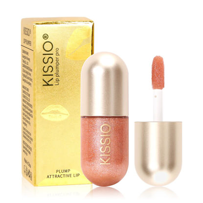 Picture of KISSIO Lip Plumper,Color Lip Plumper Gloss,Lip Enhancer,Plant Extracts Plumping Lip Serum,Moisturizing Lip Gloss for Fuller Lips and Hydrated Beauty Lips 5.5ml (03 Lakeside)