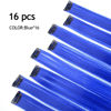 Picture of KGBFASS 16Pcs Blue Clip in Colored Hair Extensions 22inch Long Straight Party Highlights Colorful Hair Extension One Color Clip on Hairpieces for Women Girls