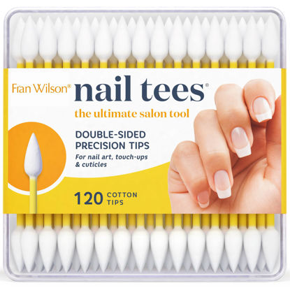 Picture of Fran Wilson NAIL TEES COTTON TIPS 120 Count - The Ultimate Nail Tool, Multi-Purpose Double-sided Swabs with Pointed Ends for Precise Touch-ups and the Perfect At-Home Manicure & Pedicure