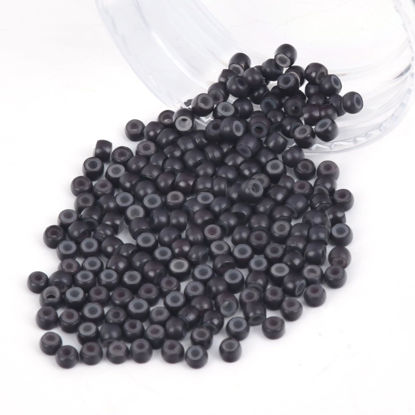Picture of Vlasy 200Pcs Nano Rings Silicone Beads for Nano Ring Human Hair Extensions 5 Color Optional (Dark Brown)