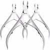 Picture of Mudder 3 Packs Cuticle Nippers Cutter Tool Stainless Steel Nail Cuticle Trimmer Remover with Pointed Blade Scissors Pedicure Manicure Tool for Fingernails Nails Care and Toenails(Silver)