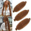 Picture of 3 Packs Springy Afro Twist Braiding Hair 16 Inch Pre Fluffed Spring Twist Hair For Faux Soft Locs Light Golden Brown Synthetic Marley Twist Crochet Braiding Hair Extension For Women（16Inch3Pcs,27#）