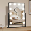 Picture of NUSVAN Vanity Mirror with Lights,Makeup Mirror with Lights,3 Color Lighting Modes Detachable 10X Magnification Mirror Touch Control,360°Rotation,White